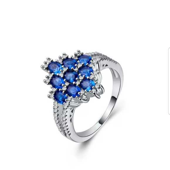 New stunning stamped S925 blue sapphire ring - Picture 4 of 4